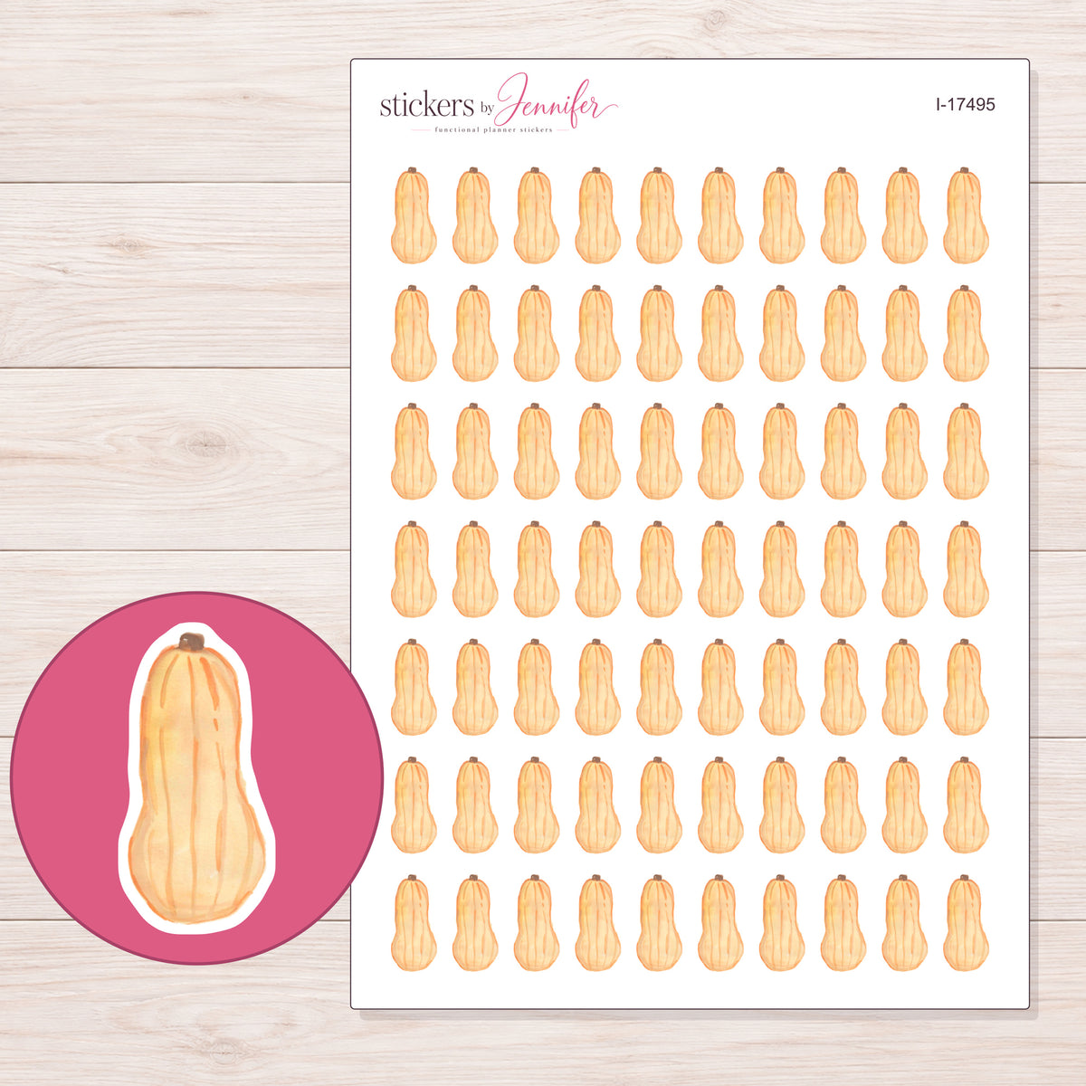 I-17495 planner sticker sheet with enlarged sticker detail
