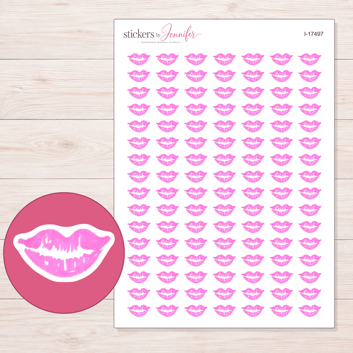 I-17497 planner sticker sheet with enlarged sticker detail