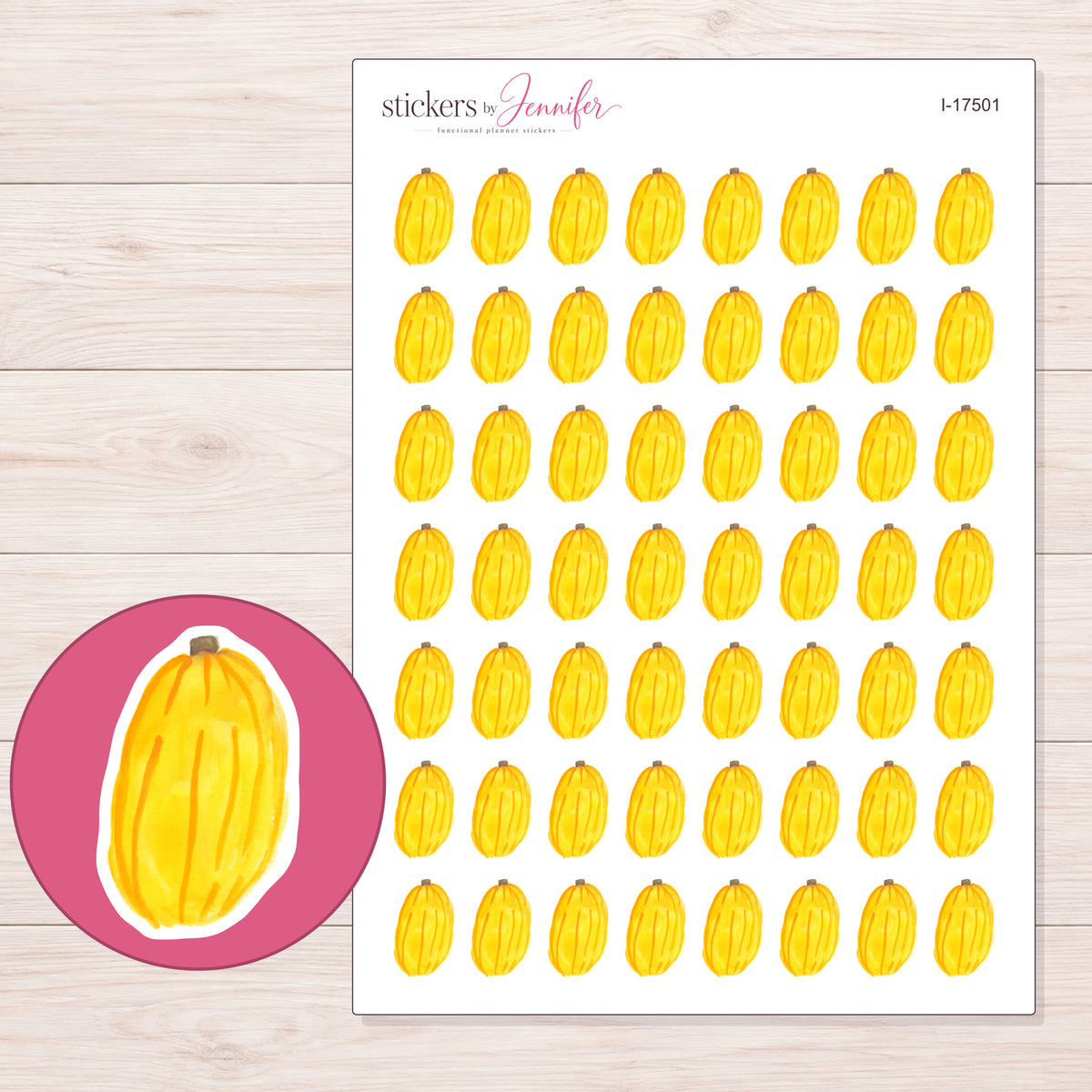 I-17501 planner sticker sheet with enlarged sticker detail