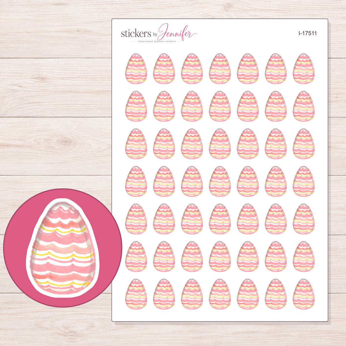 I-17511 planner sticker sheet with enlarged sticker detail