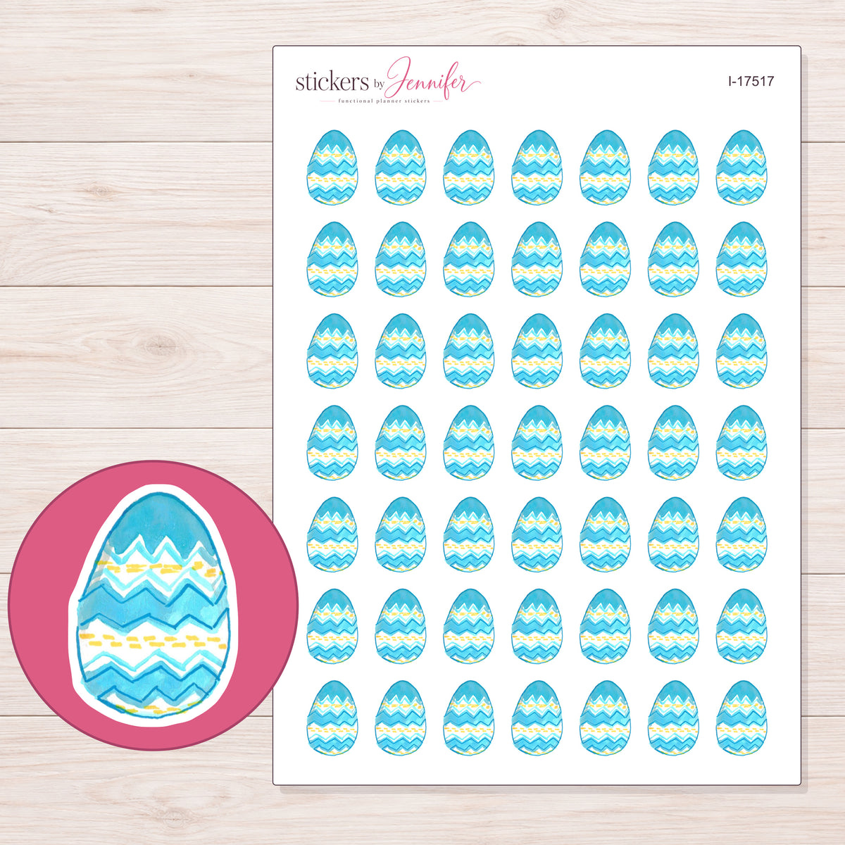 I-17517 planner sticker sheet with enlarged sticker detail