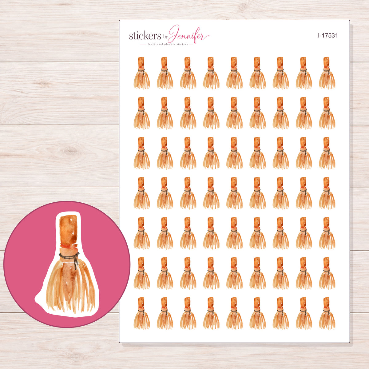 I-17531 planner sticker sheet with enlarged sticker detail