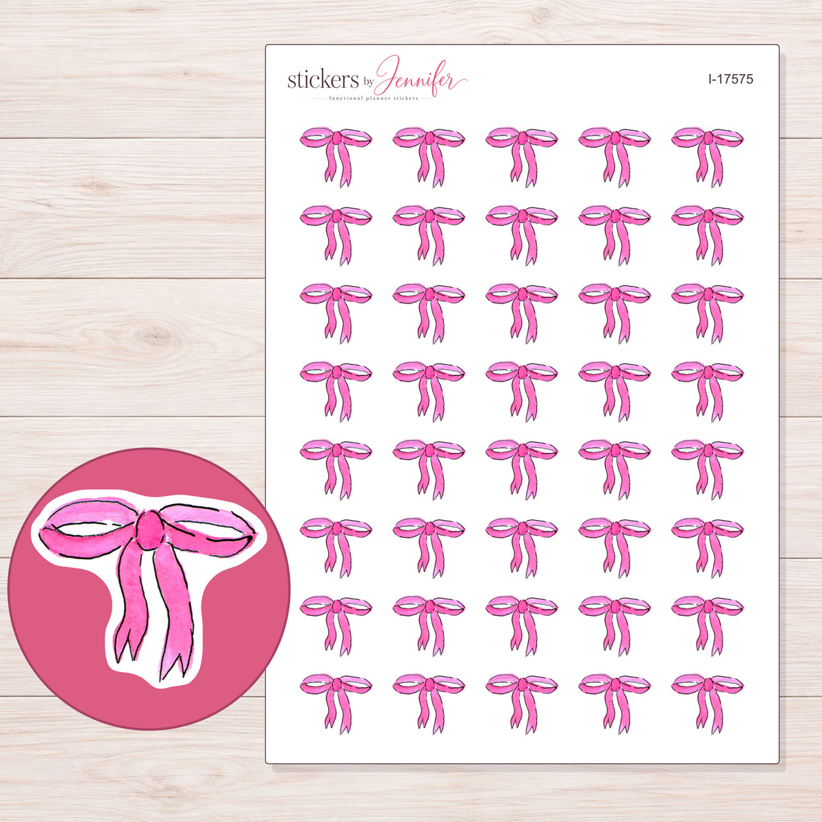 I-17575 planner sticker sheet with enlarged sticker detail