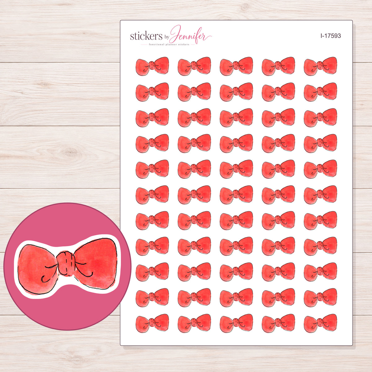 I-17593 planner sticker sheet with enlarged sticker detail