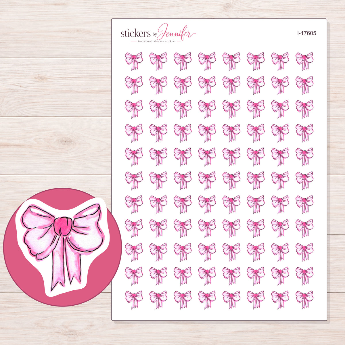 I-17605 planner sticker sheet with enlarged sticker detail