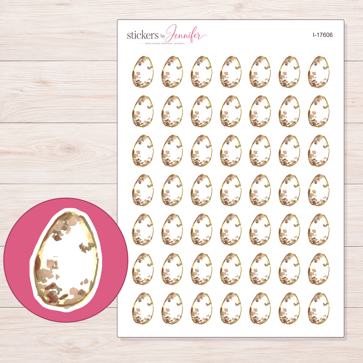 I-17606 planner sticker sheet with enlarged sticker detail