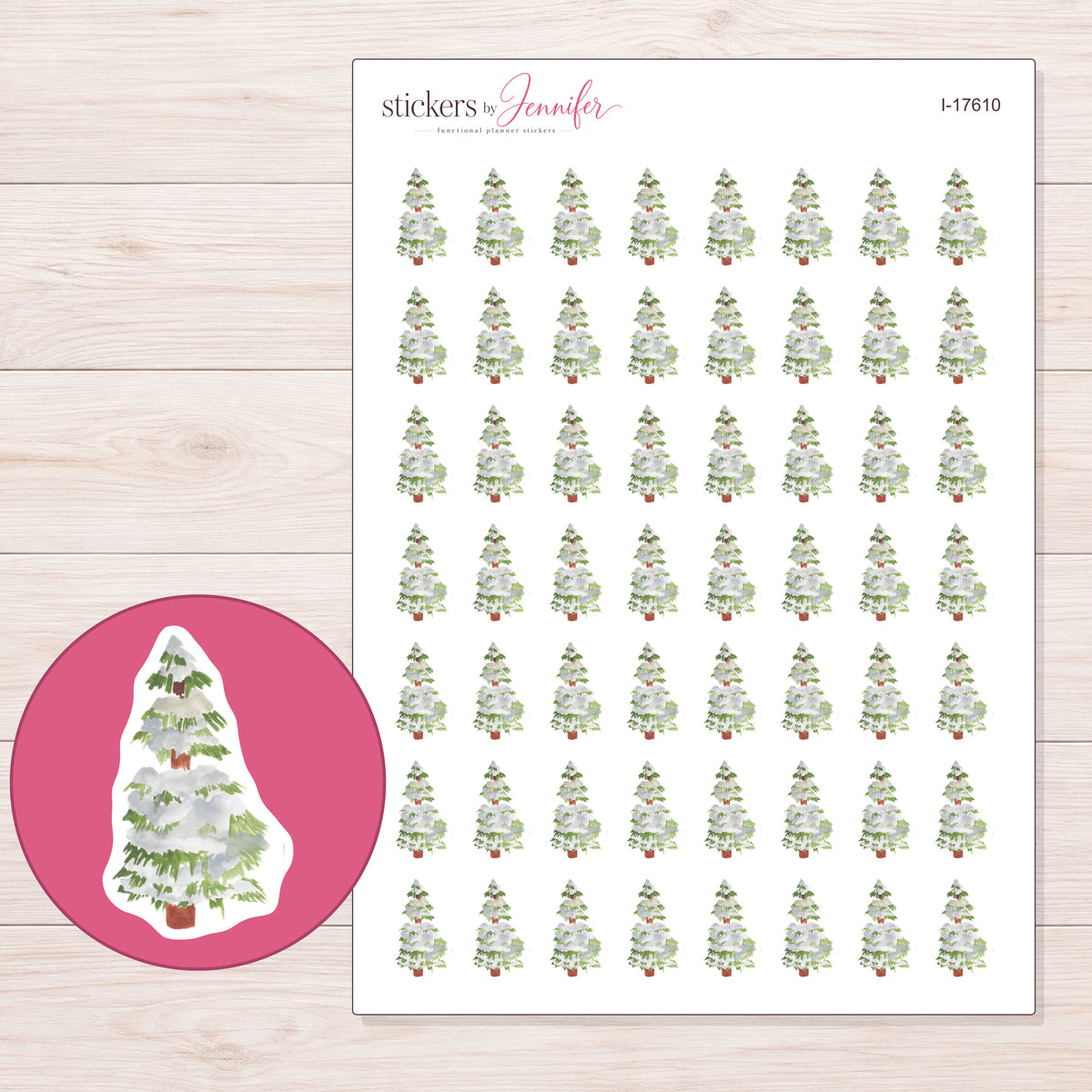 I-17610 planner sticker sheet with enlarged sticker detail
