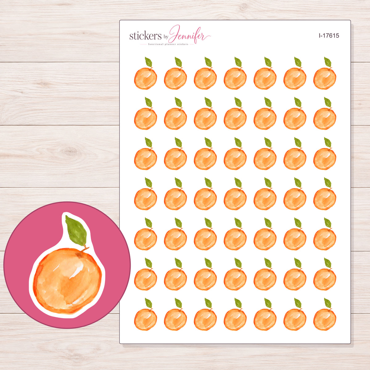 I-17615 planner sticker sheet with enlarged sticker detail
