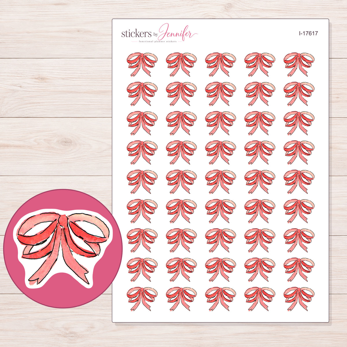 I-17617 planner sticker sheet with enlarged sticker detail