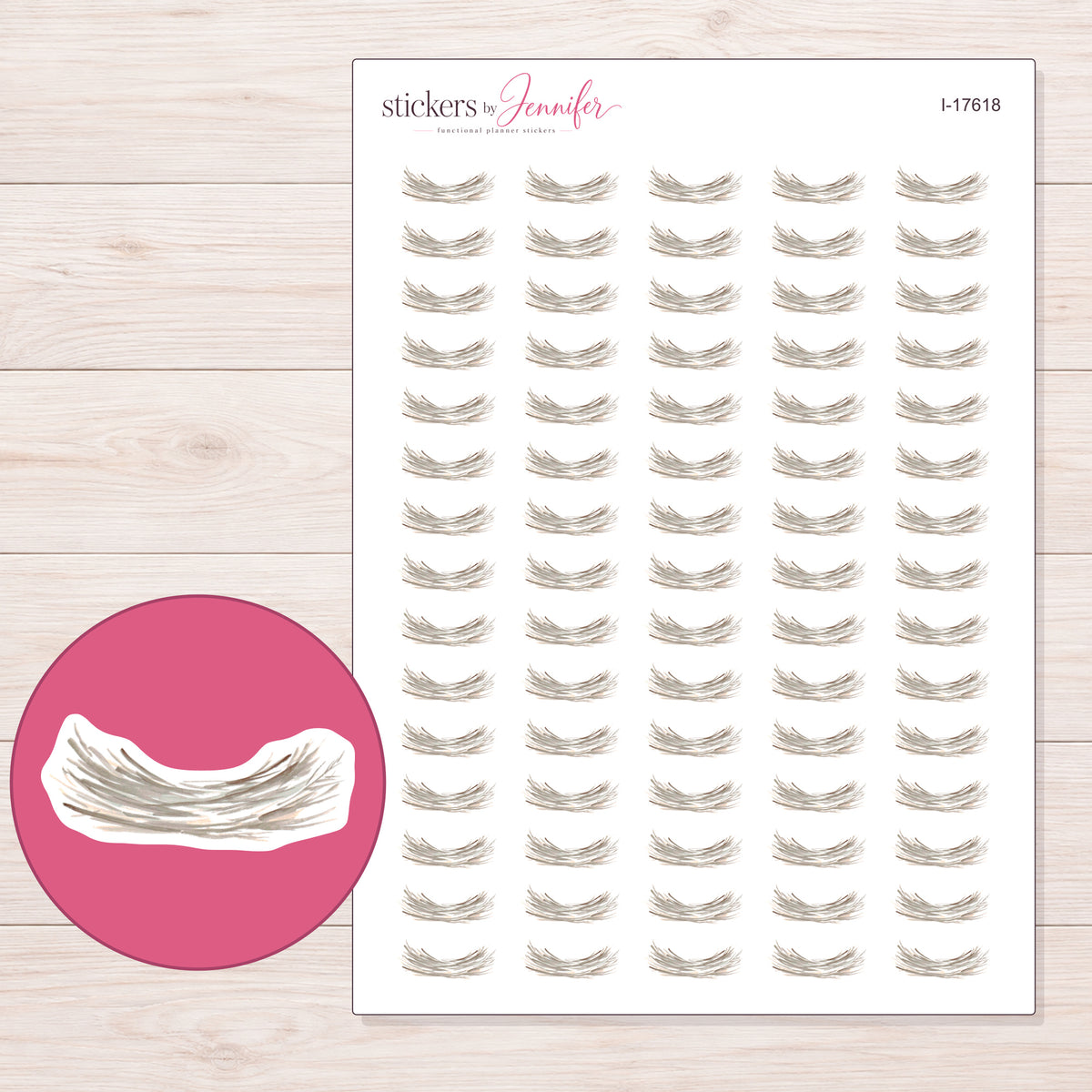 I-17618 planner sticker sheet with enlarged sticker detail