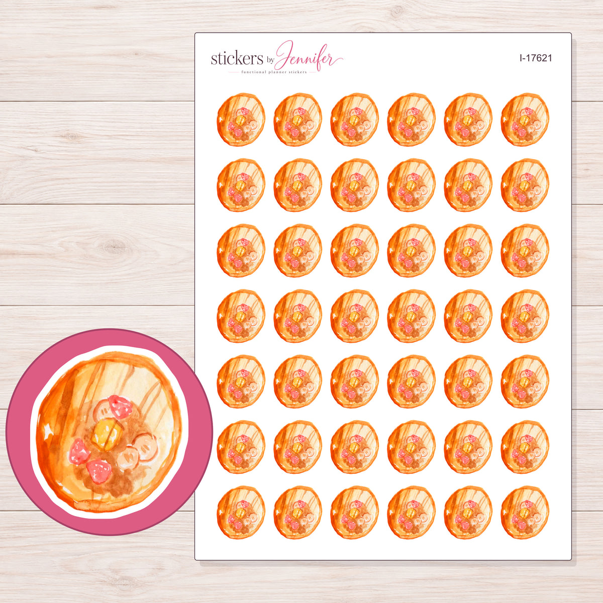 I-17621 planner sticker sheet with enlarged sticker detail