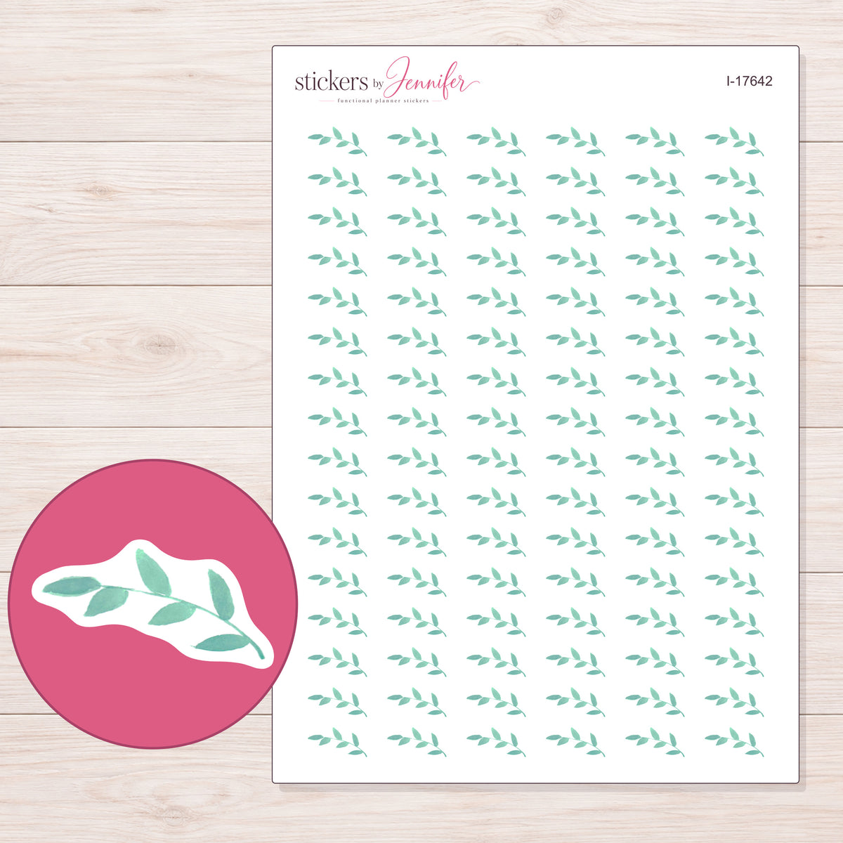 I-17642 planner sticker sheet with enlarged sticker detail