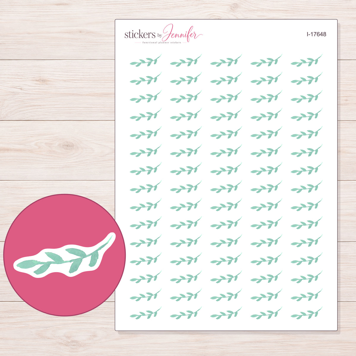 I-17648 planner sticker sheet with enlarged sticker detail