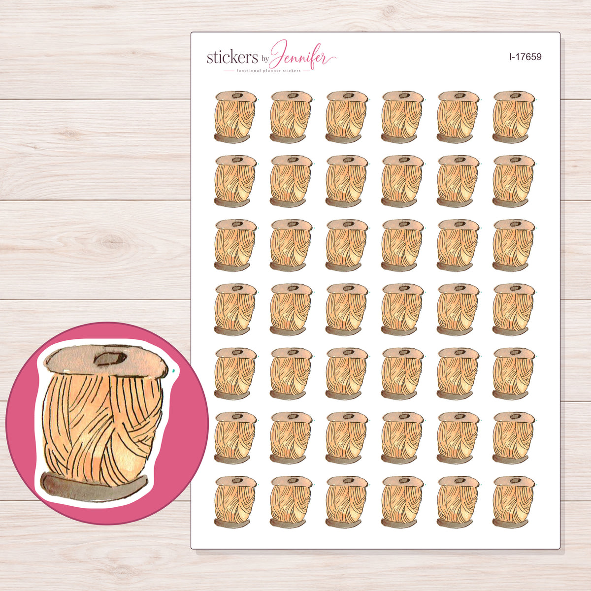 I-17659 planner sticker sheet with enlarged sticker detail