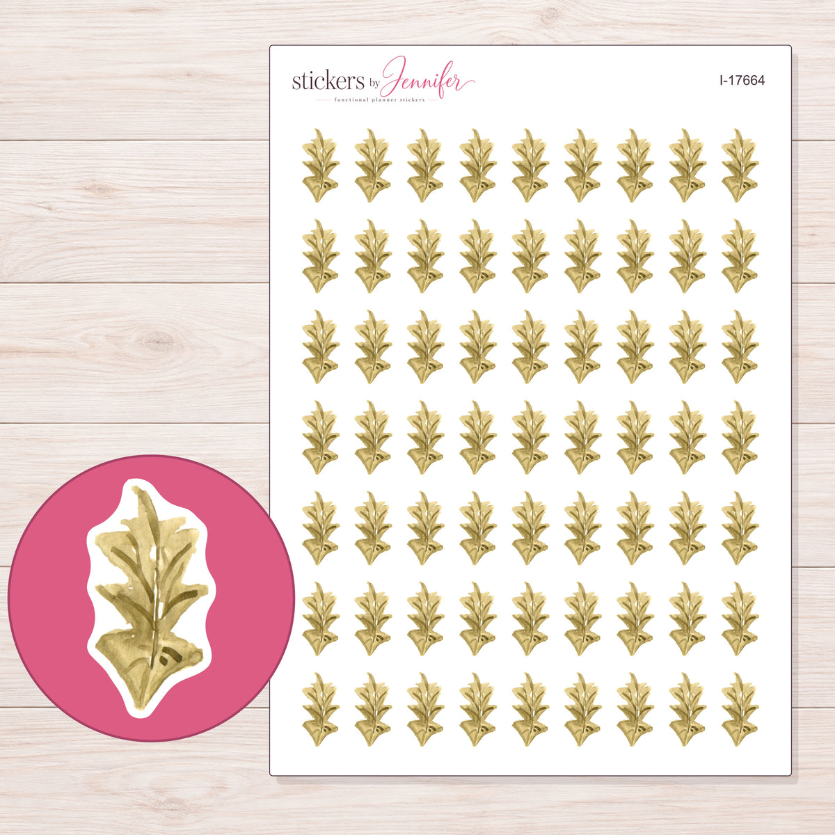 I-17664 planner sticker sheet with enlarged sticker detail