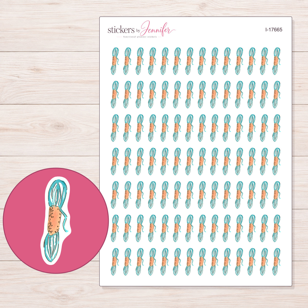 I-17665 planner sticker sheet with enlarged sticker detail