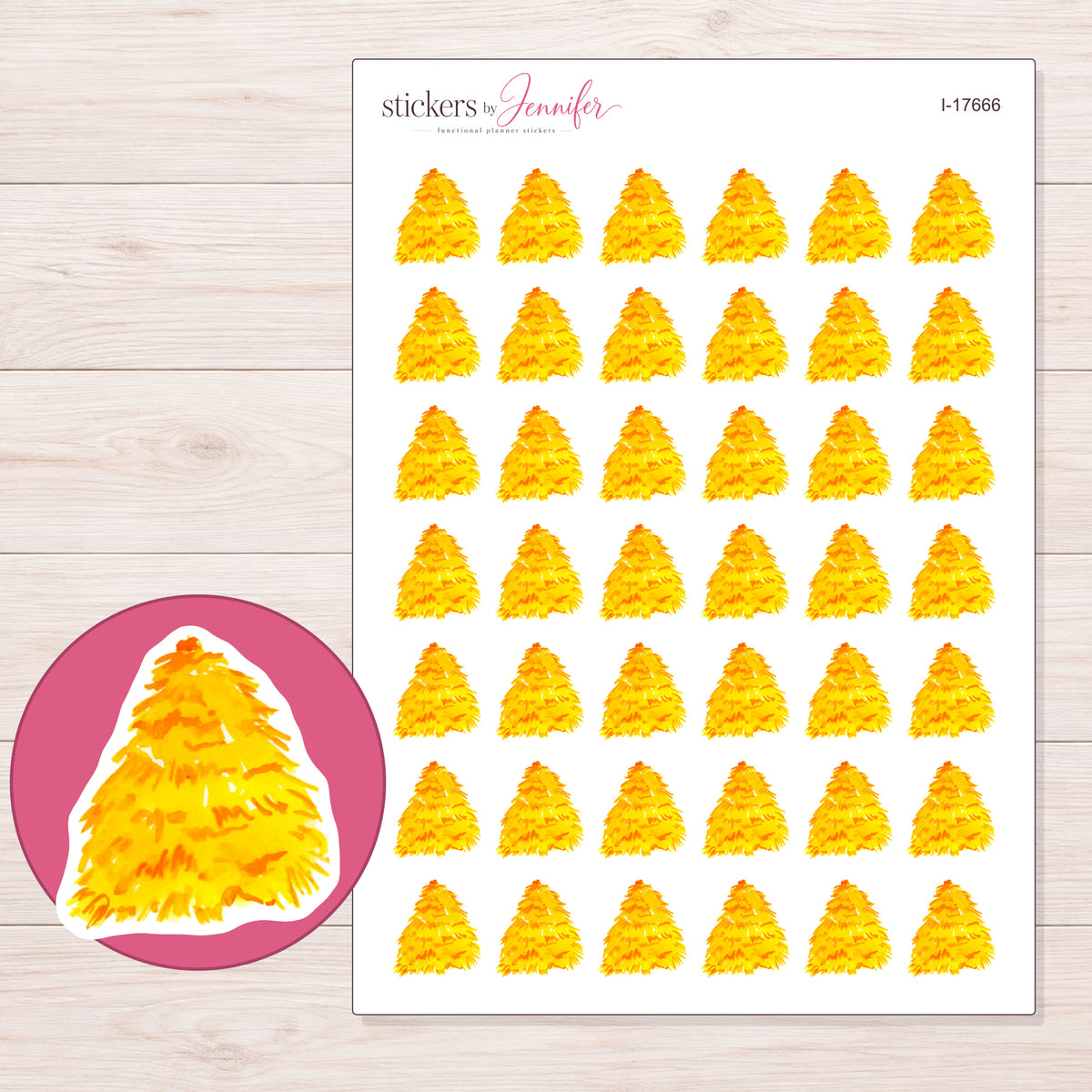 I-17666 planner sticker sheet with enlarged sticker detail
