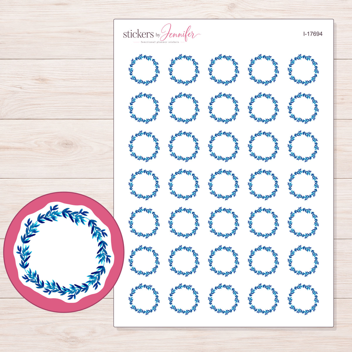 I-17694 planner sticker sheet with enlarged sticker detail
