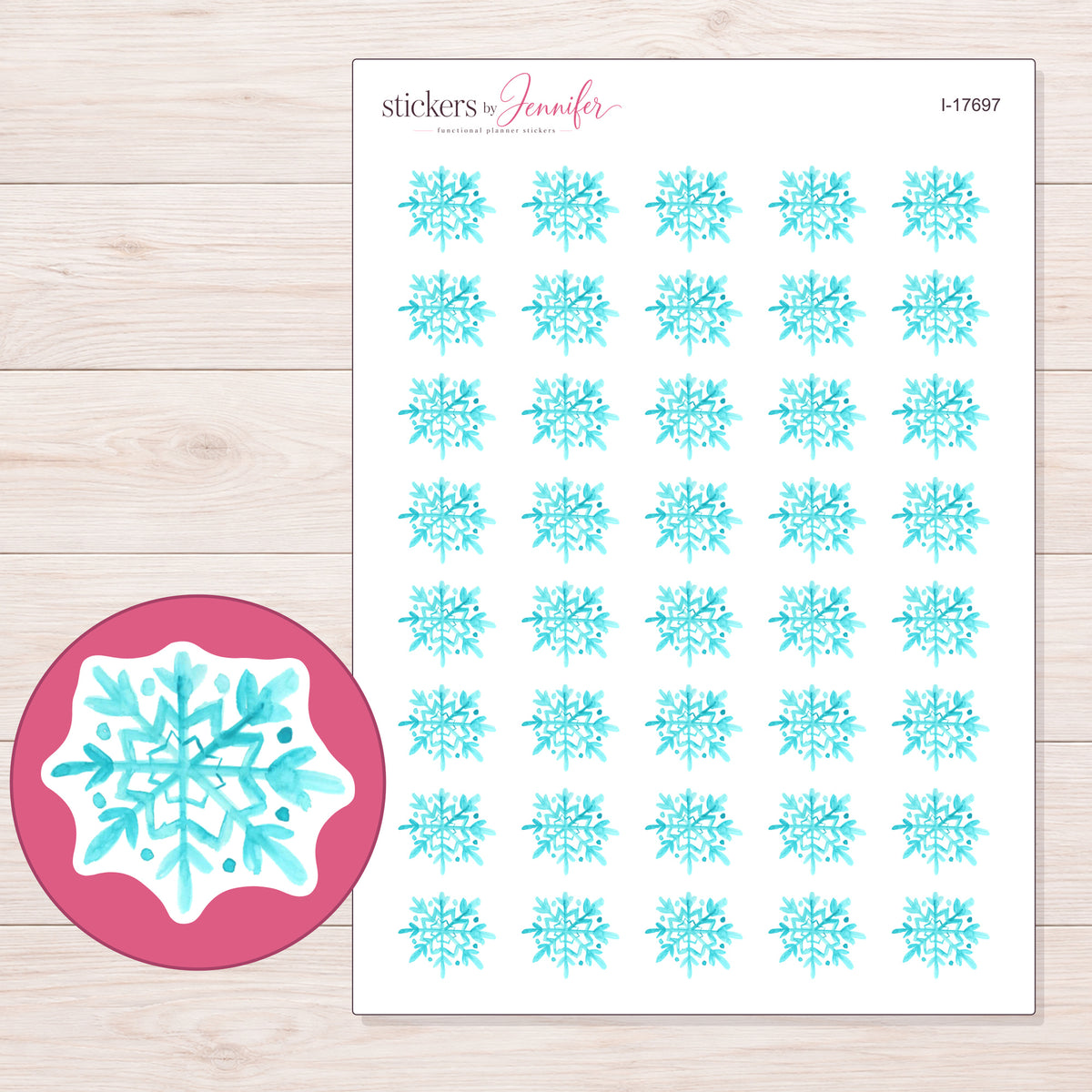 I-17697 planner sticker sheet with enlarged sticker detail