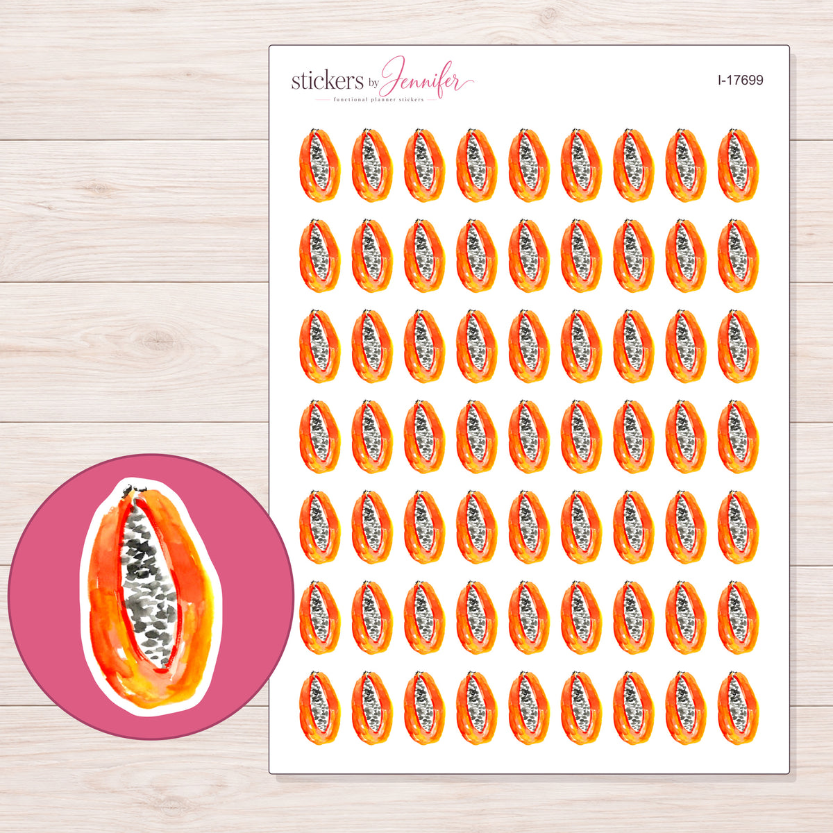 I-17699 planner sticker sheet with enlarged sticker detail