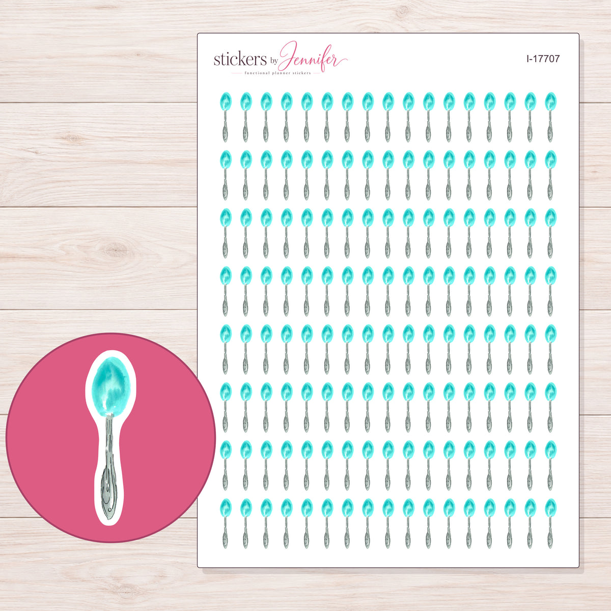 I-17707 planner sticker sheet with enlarged sticker detail