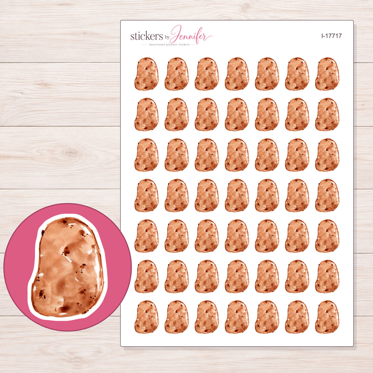 I-17717 planner sticker sheet with enlarged sticker detail