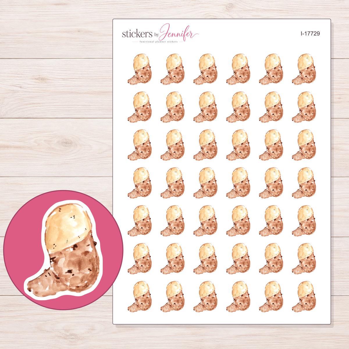 I-17729 planner sticker sheet with enlarged sticker detail