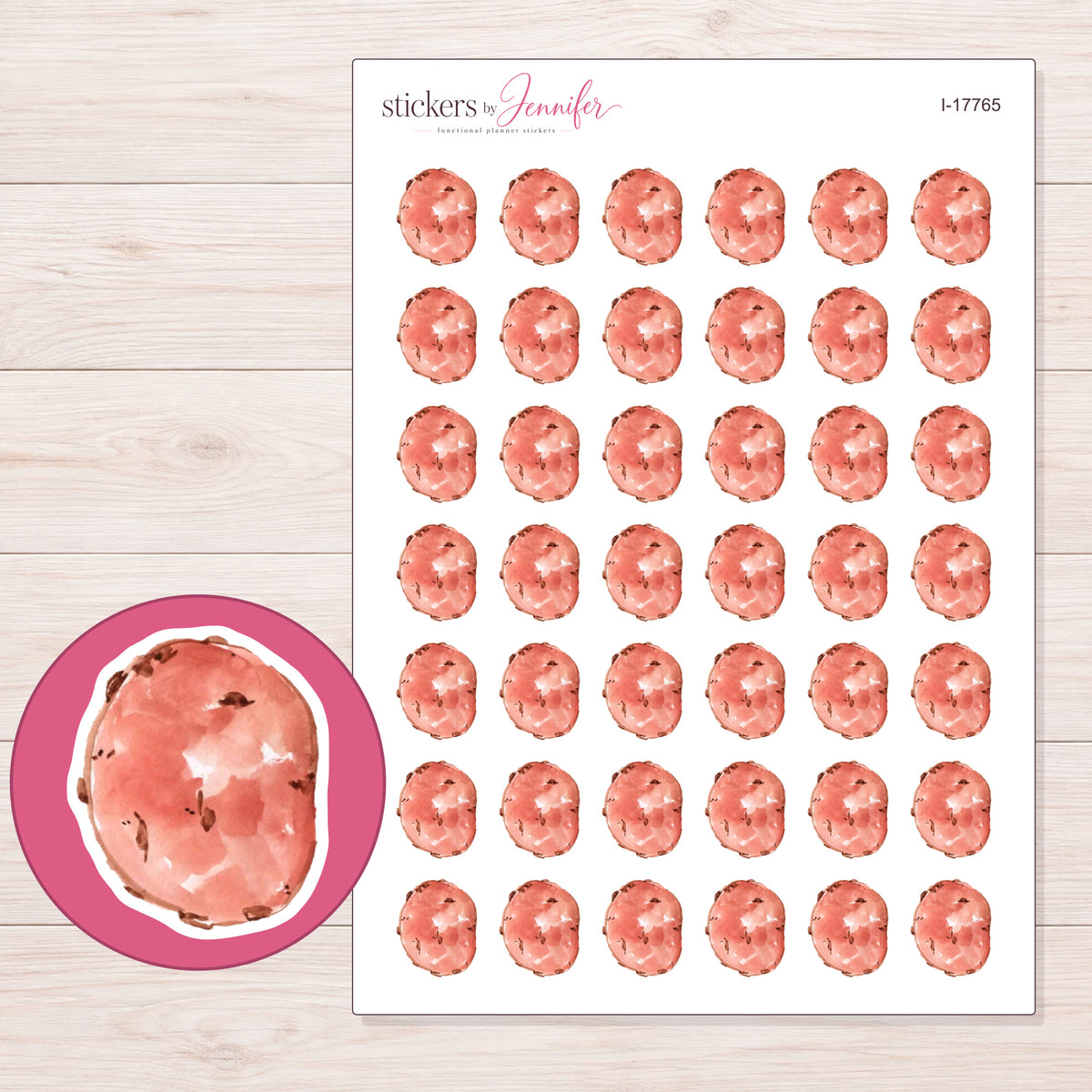 I-17765 planner sticker sheet with enlarged sticker detail