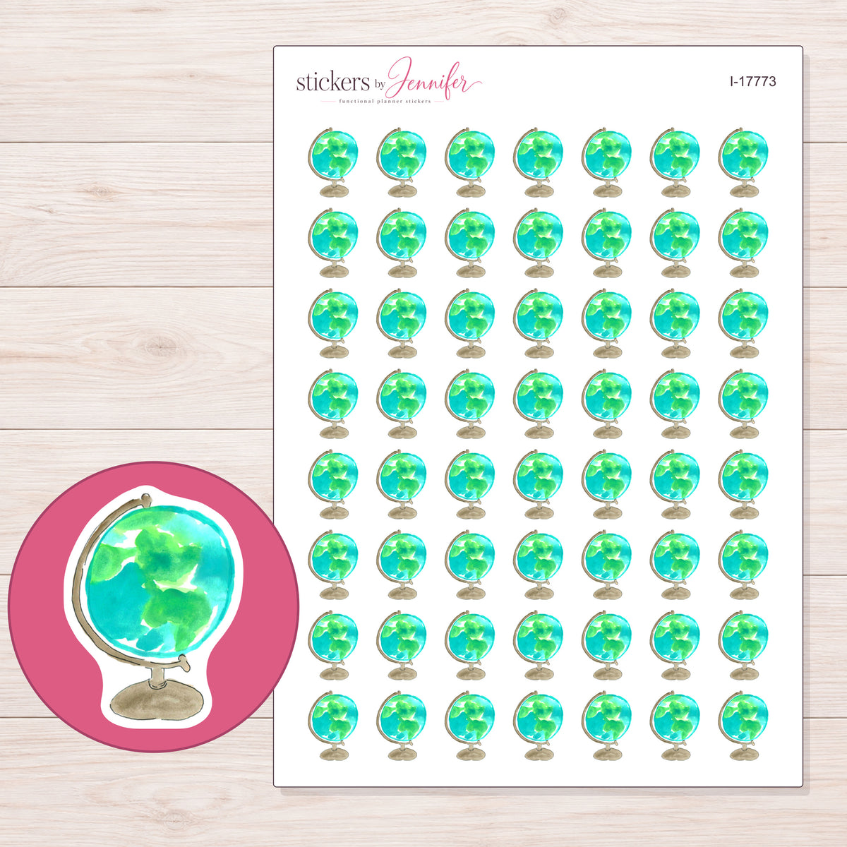 I-17773 planner sticker sheet with enlarged sticker detail