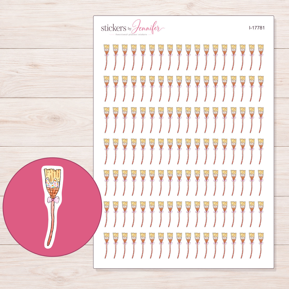 I-17781 planner sticker sheet with enlarged sticker detail