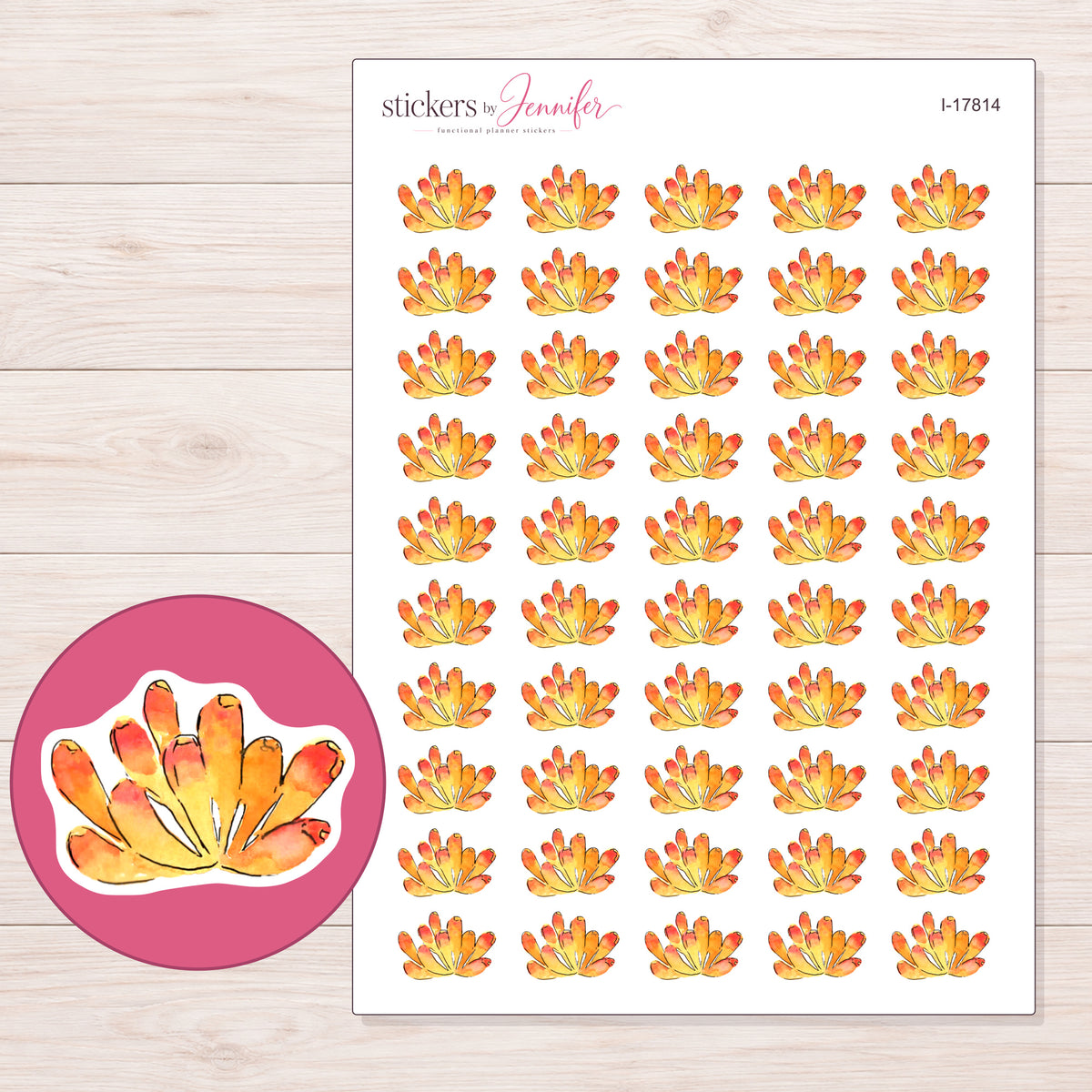 I-17814 planner sticker sheet with enlarged sticker detail