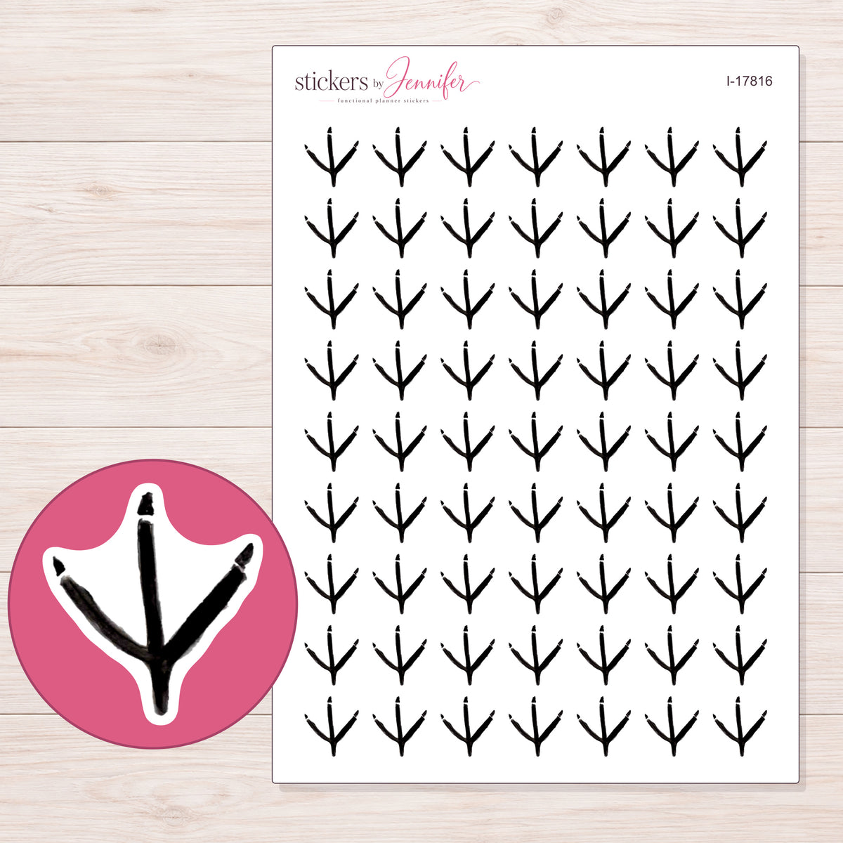 I-17816 planner sticker sheet with enlarged sticker detail