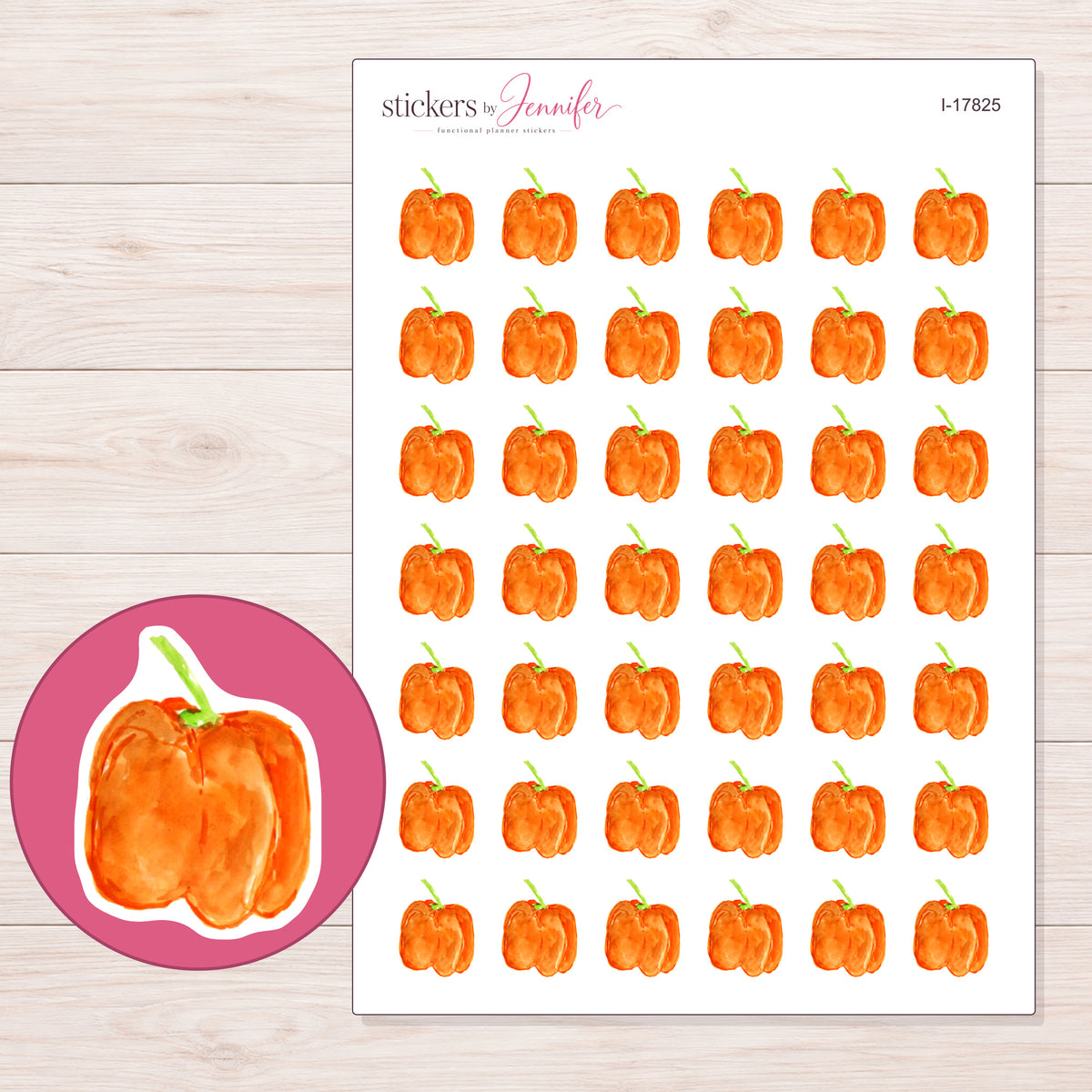 I-17825 planner sticker sheet with enlarged sticker detail