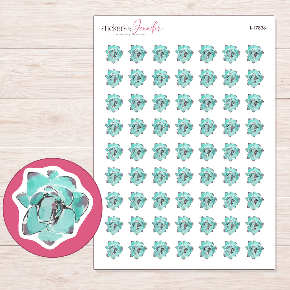 I-17838 planner sticker sheet with enlarged sticker detail