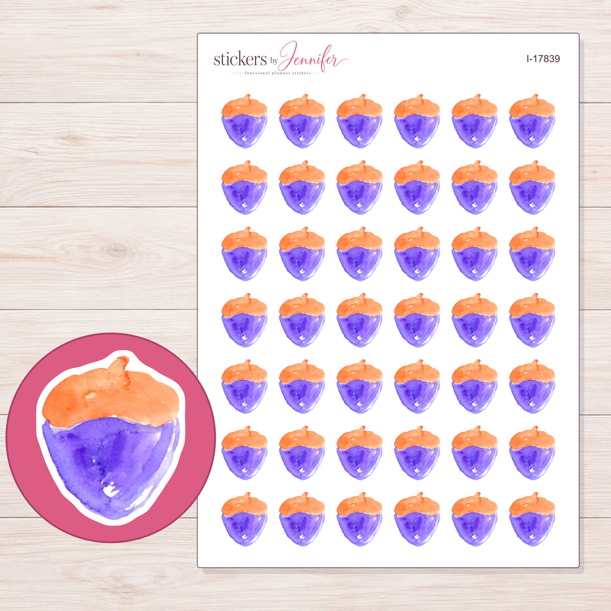 I-17839 planner sticker sheet with enlarged sticker detail