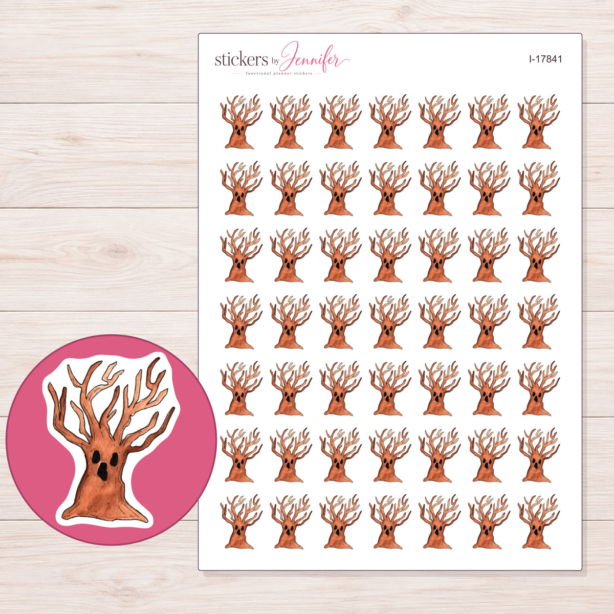 I-17841 planner sticker sheet with enlarged sticker detail