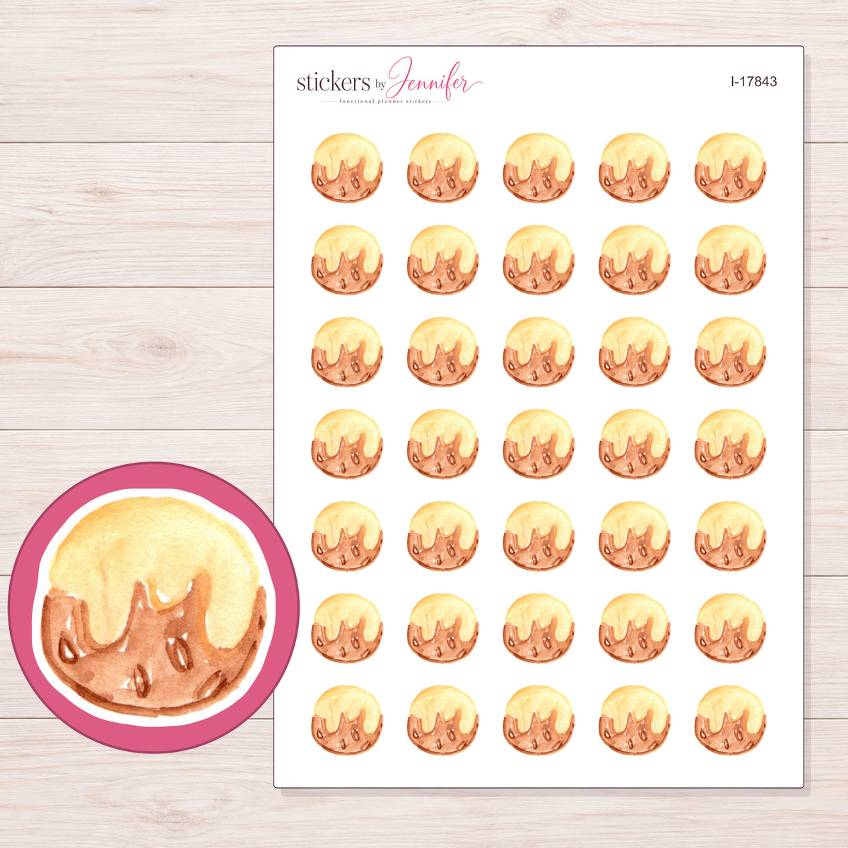 I-17843 planner sticker sheet with enlarged sticker detail