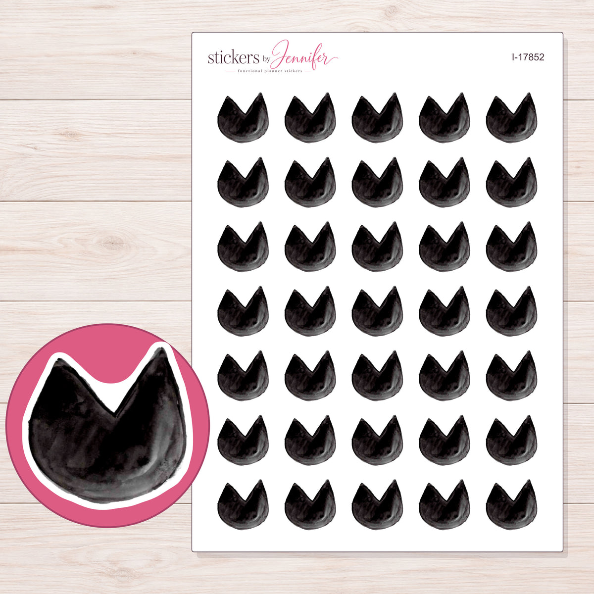 I-17852 planner sticker sheet with enlarged sticker detail