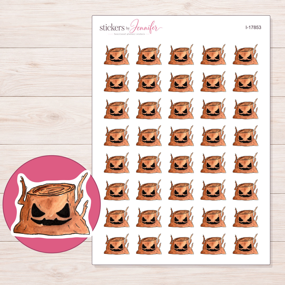 I-17853 planner sticker sheet with enlarged sticker detail