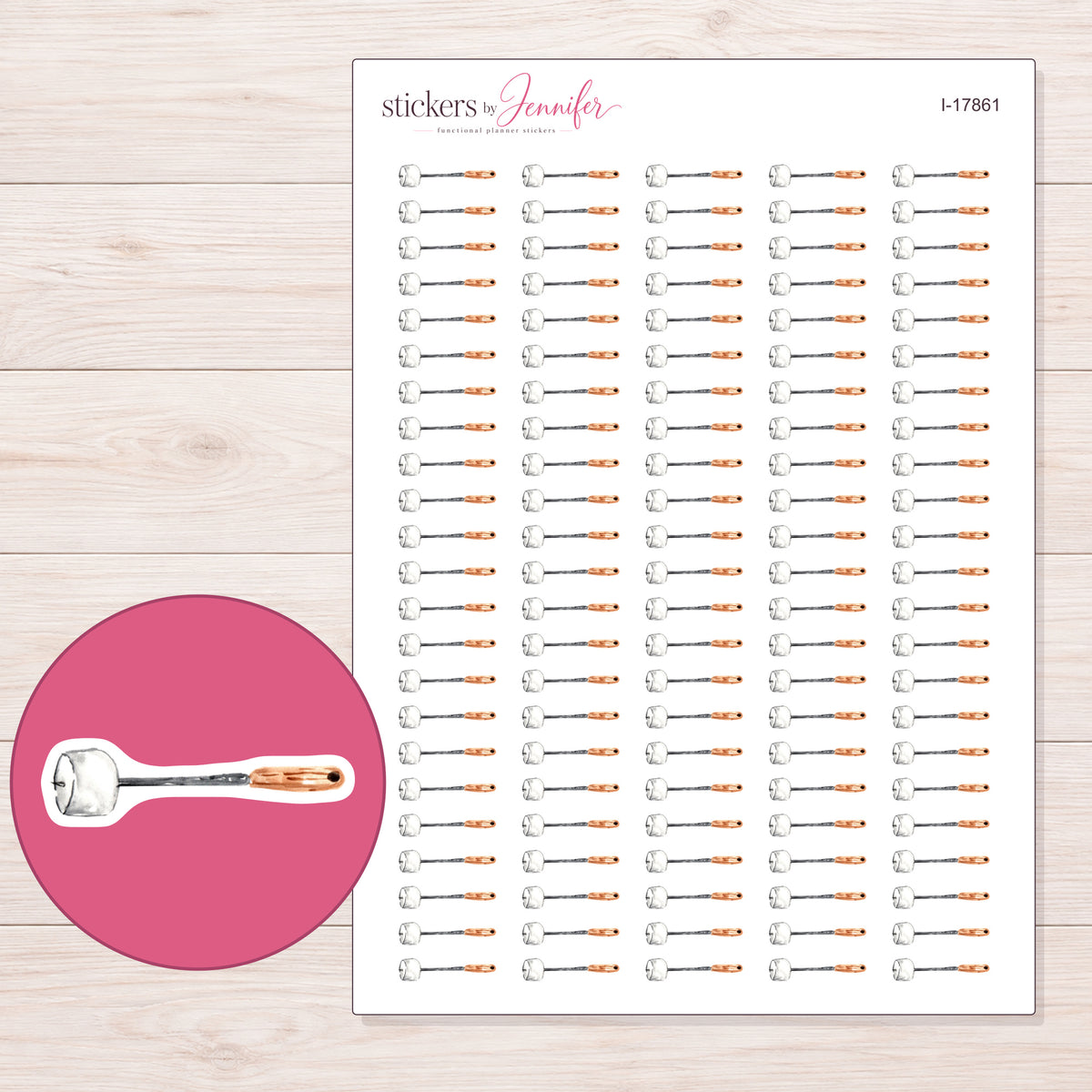 I-17861 planner sticker sheet with enlarged sticker detail