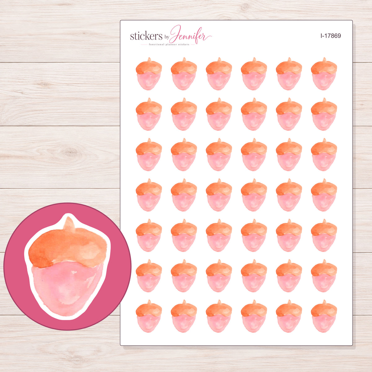 I-17869 planner sticker sheet with enlarged sticker detail