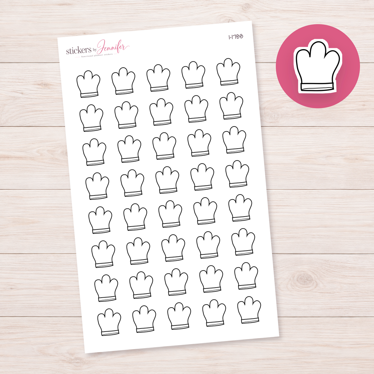 Outline Chef Hat Planner Stickers | I-1788
