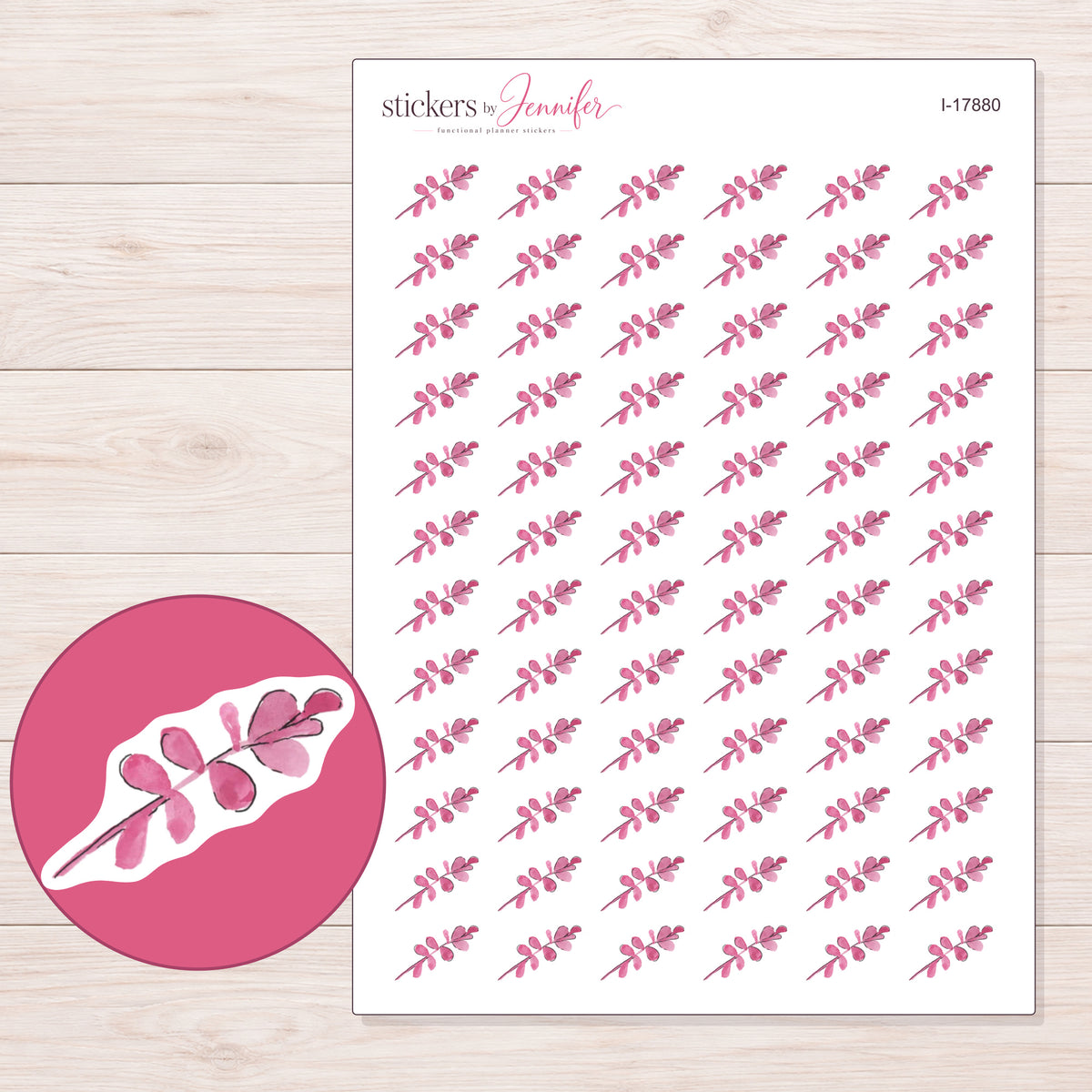 I-17880 planner sticker sheet with enlarged sticker detail