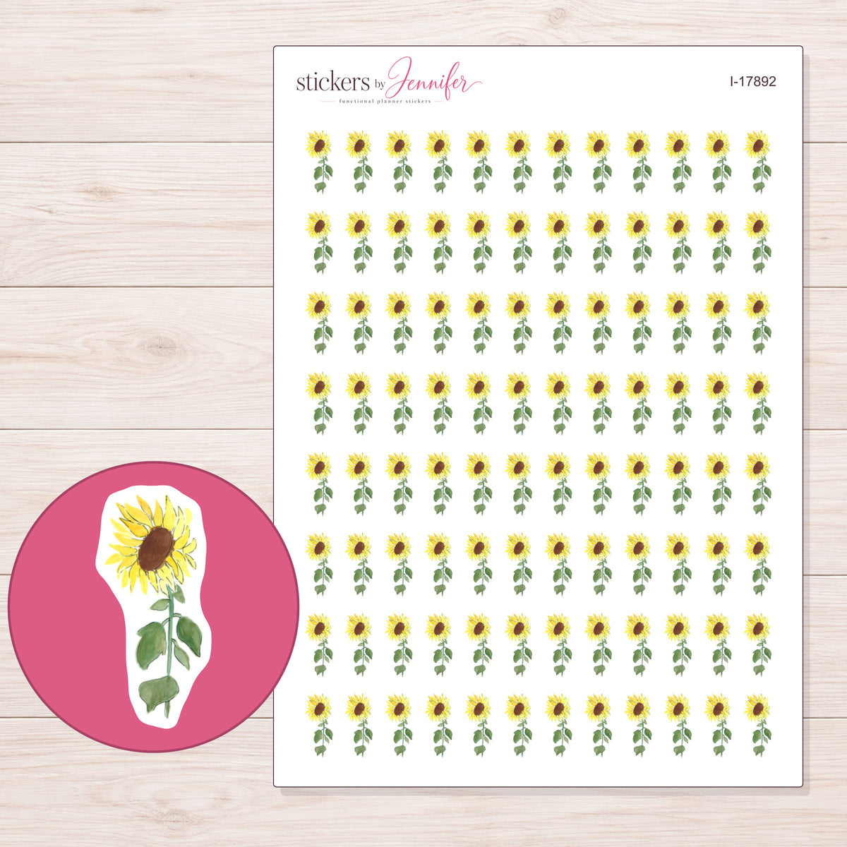 I-17892 planner sticker sheet with enlarged sticker detail