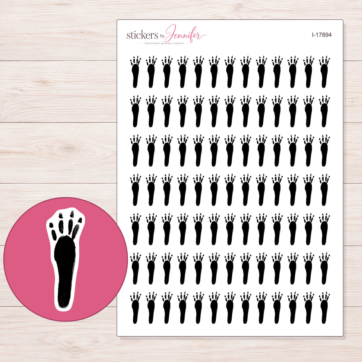 I-17894 planner sticker sheet with enlarged sticker detail