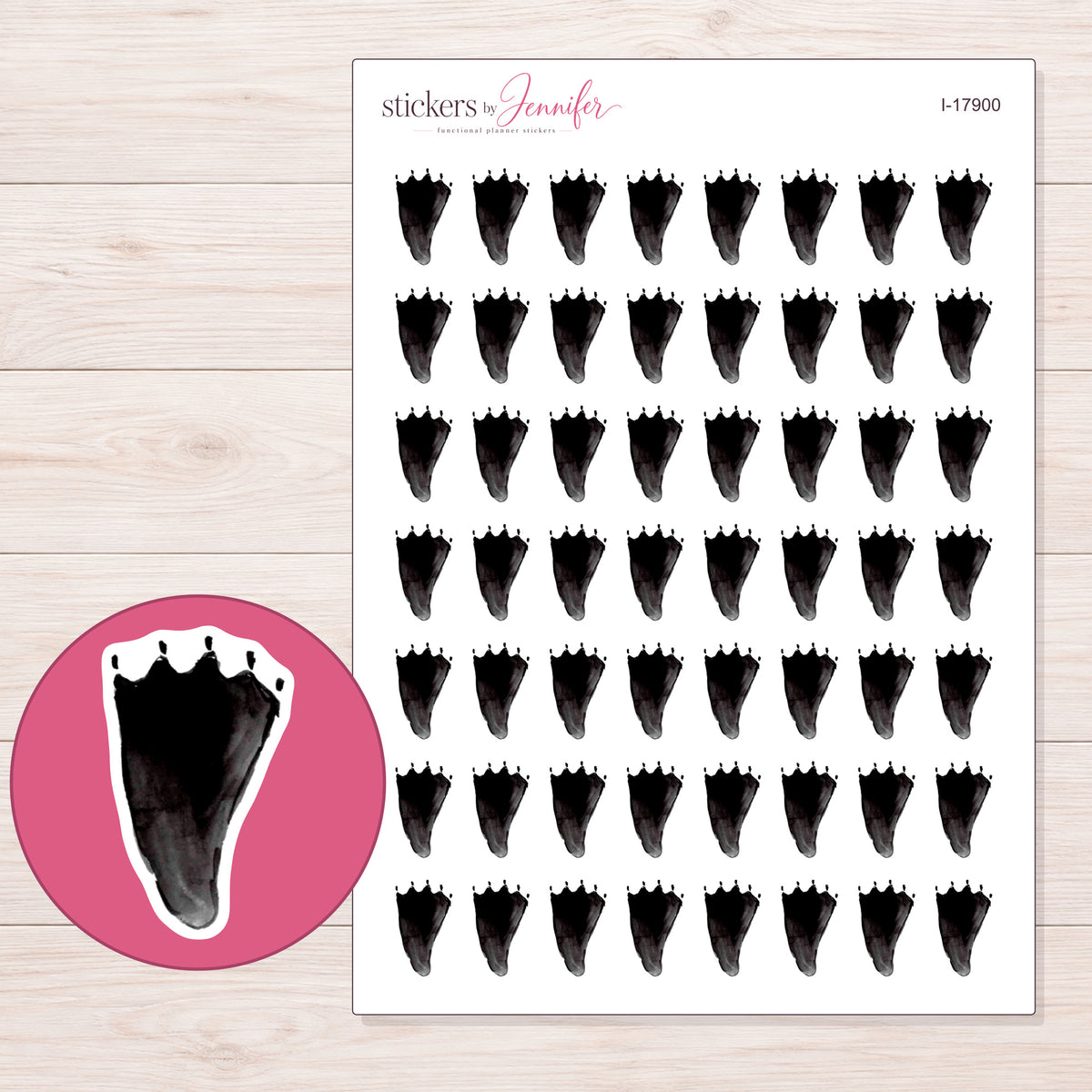 I-17900 planner sticker sheet with enlarged sticker detail