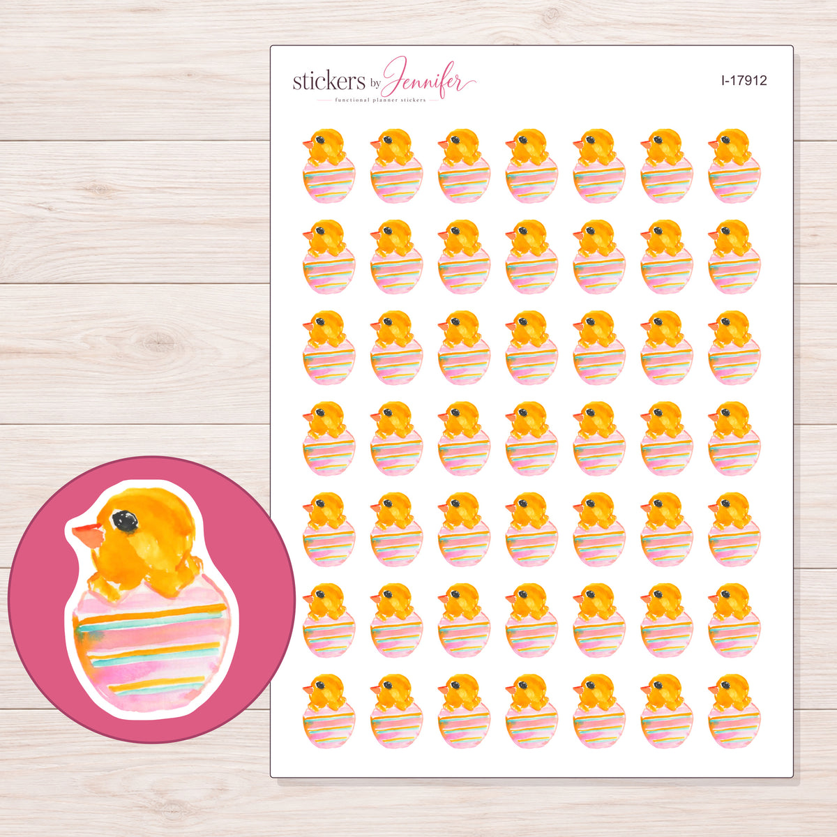 I-17912 planner sticker sheet with enlarged sticker detail