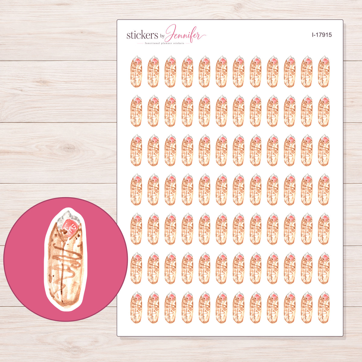 I-17915 planner sticker sheet with enlarged sticker detail