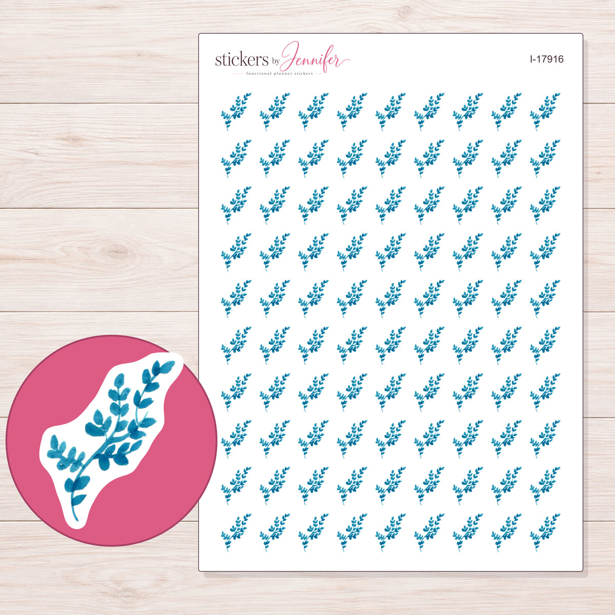 I-17916 planner sticker sheet with enlarged sticker detail