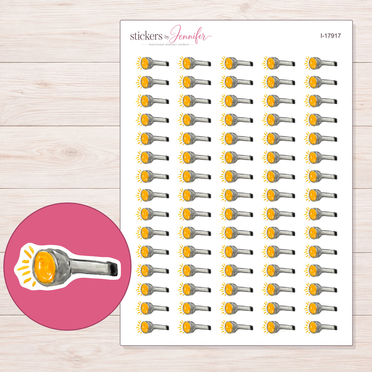 I-17917 planner sticker sheet with enlarged sticker detail